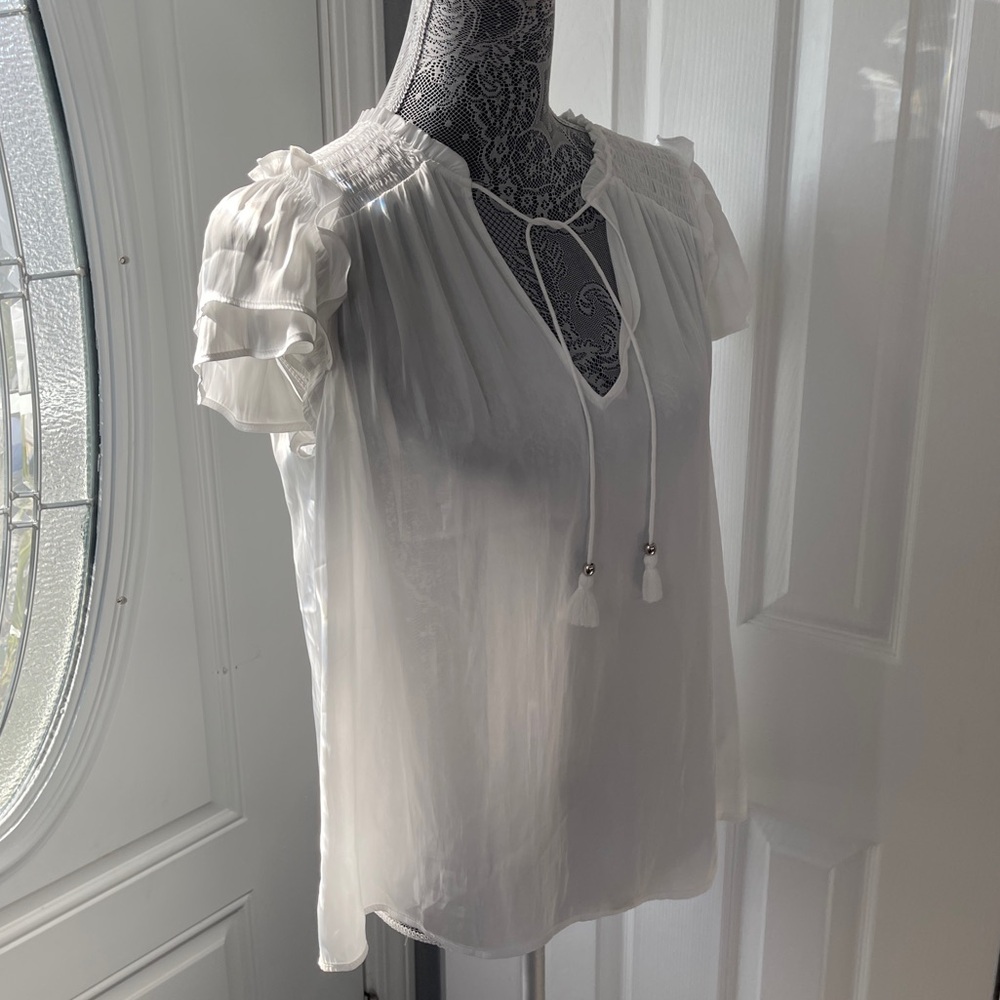 PAIGE Laramie Flutter-Sleeve Top blouse size Small - Picture 2 of 12